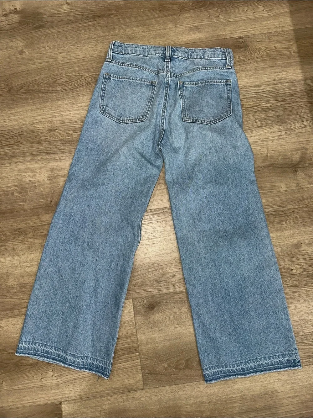 Old Navy Light Blue Wide Leg Distressed Kids Jeans